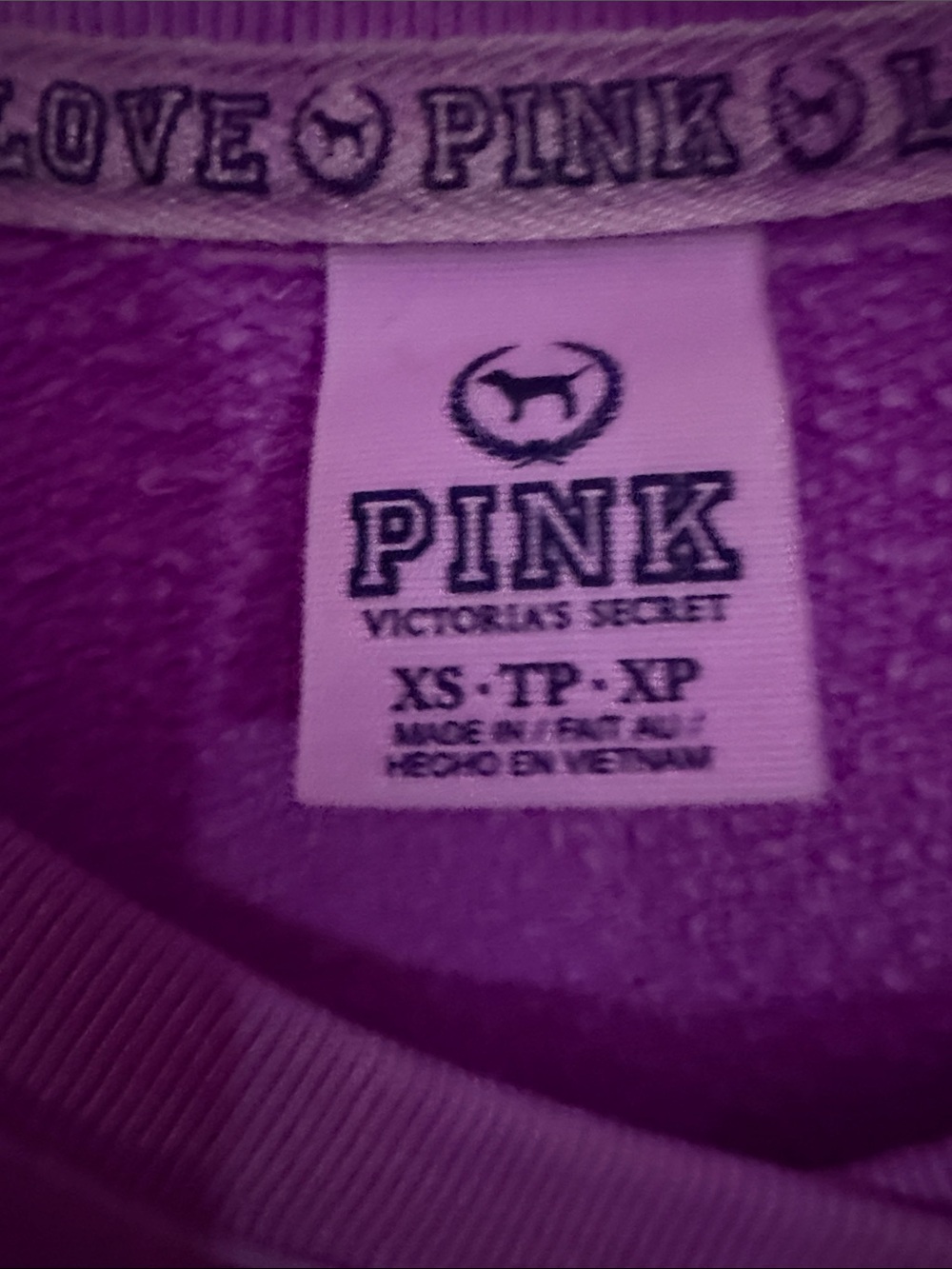 PINK Victoria's Secret Lavender 'LOVE PINK' Sweatshirt & Joggers Set - Picture 3 of 3